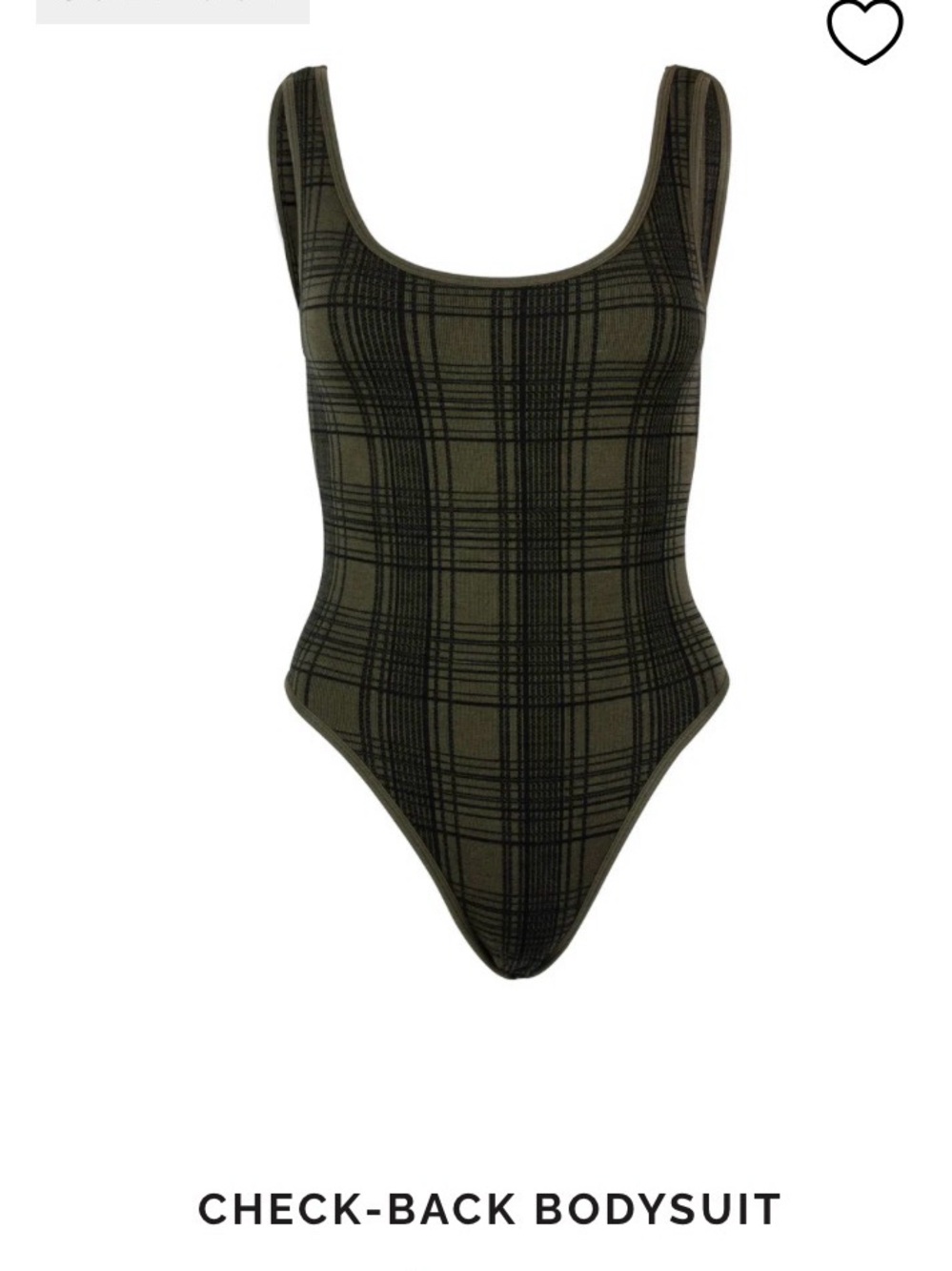 Nagnata Olive and Black Plaid Knit Bodysuit